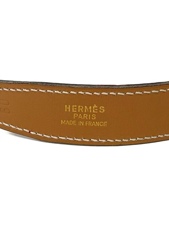 Hermes Belt 60 Gold Rouge Ash Reversible Leather